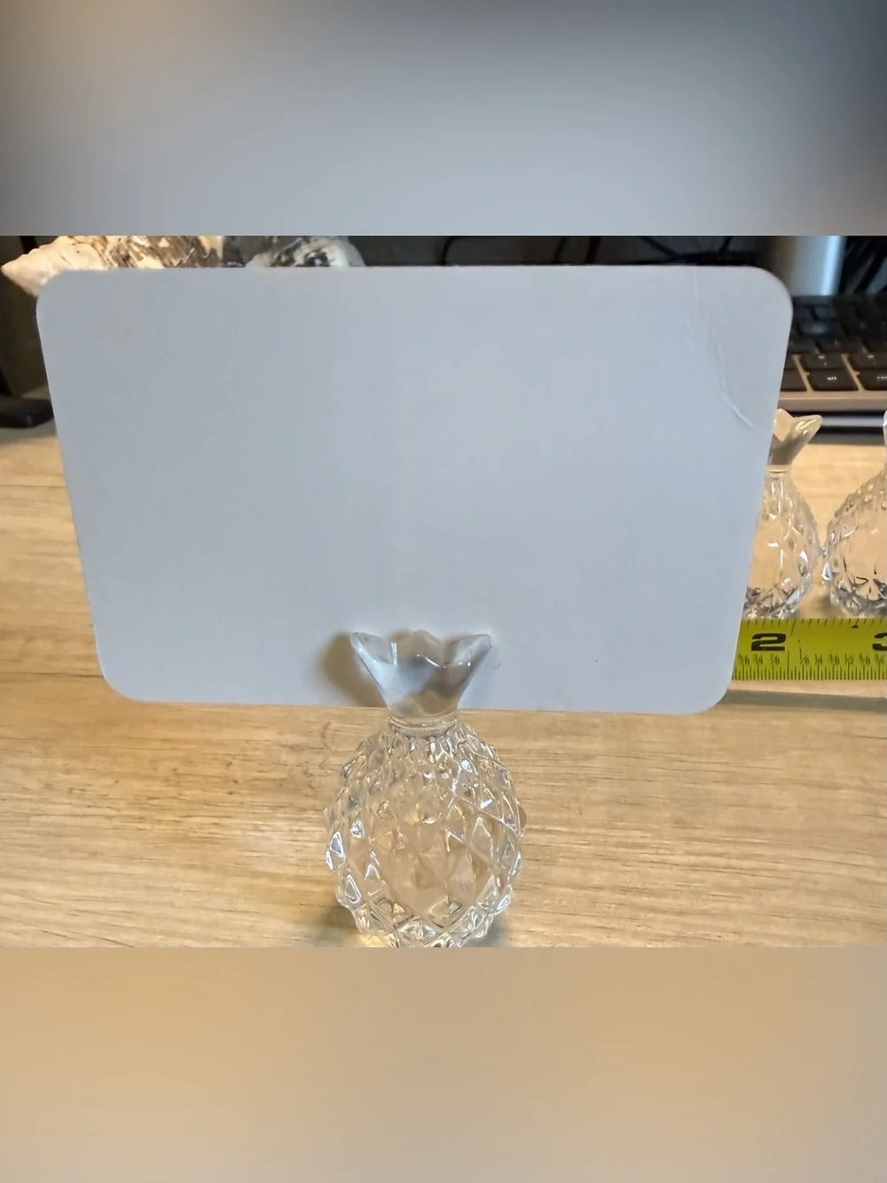 Clear Glass Pineapple Placecard holders  - Set of 4